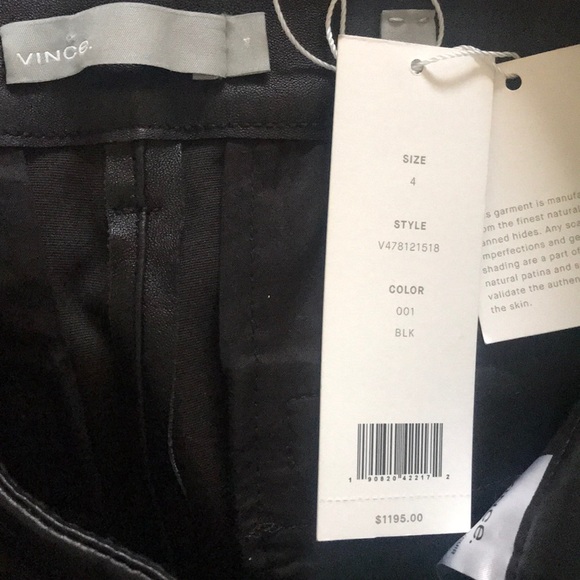 VINCE Coin Pocket Stretch Lambskin Leather Pants - Picture 8 of 8